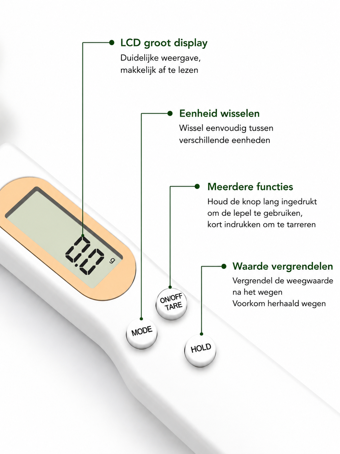 Digitale Precisielepel – Weeg Elk Ingrediënt tot op 0,1 Gram